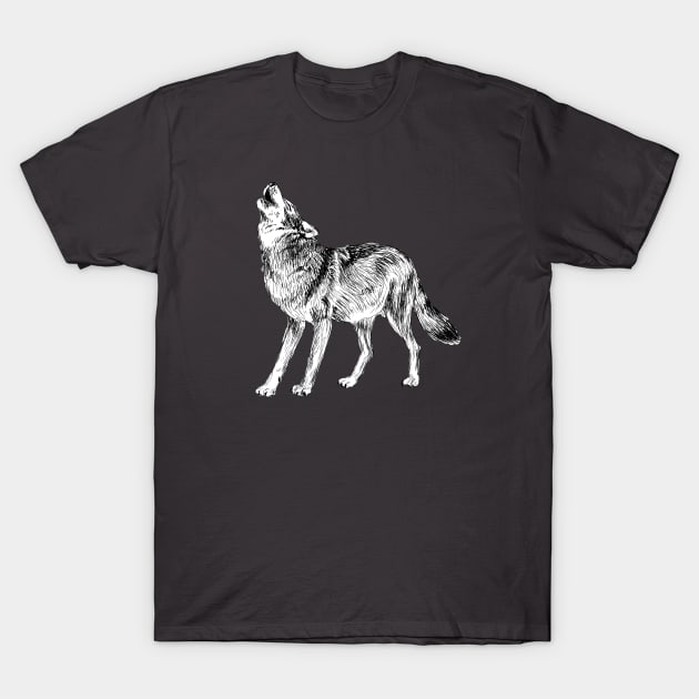 Wolf Print T-Shirt by rachelsfinelines